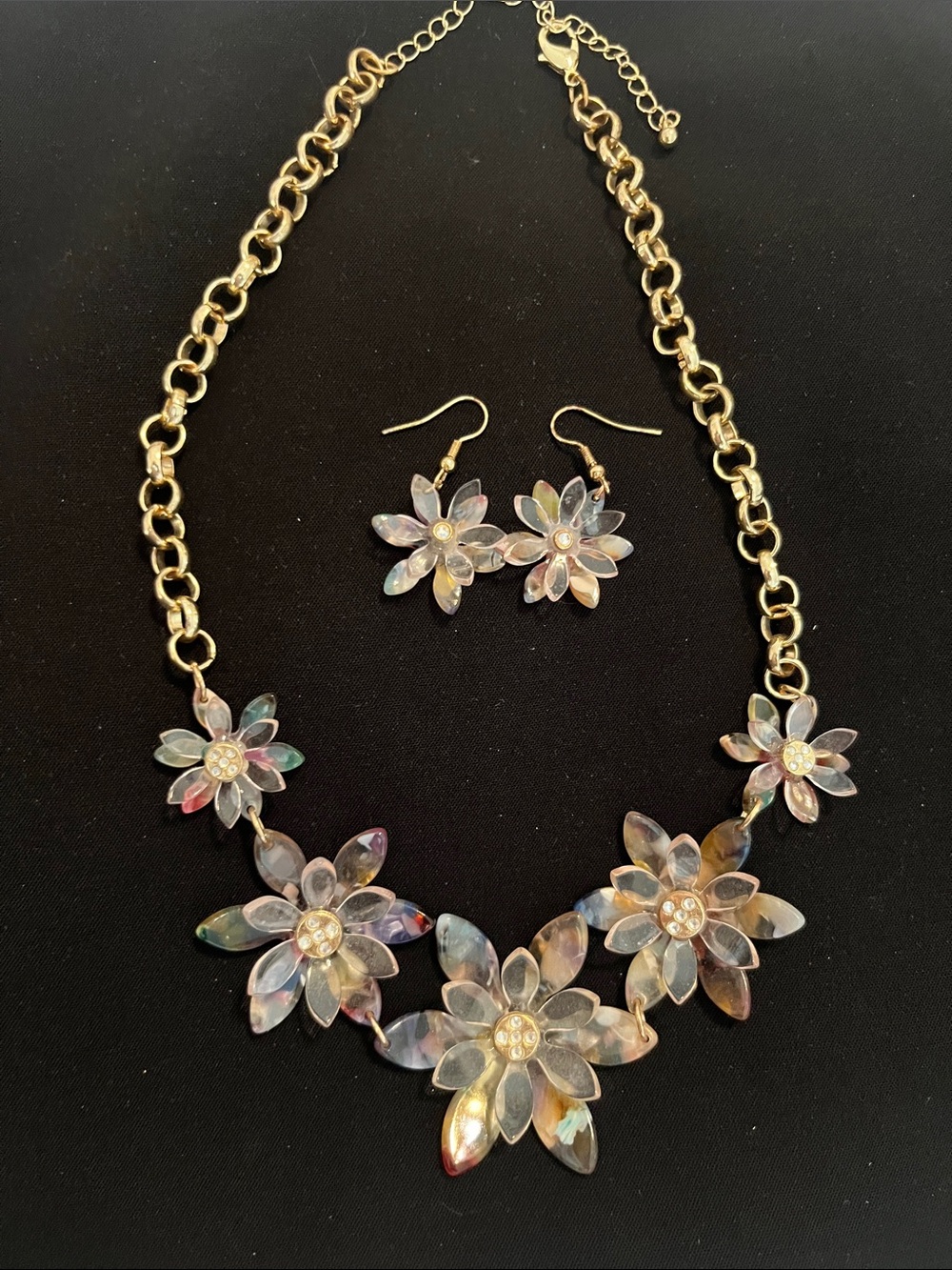 Flower Necklace & Earring Set